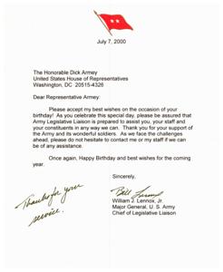 Birthday Wishes from Army Legislative Liaison, 2000-07-07